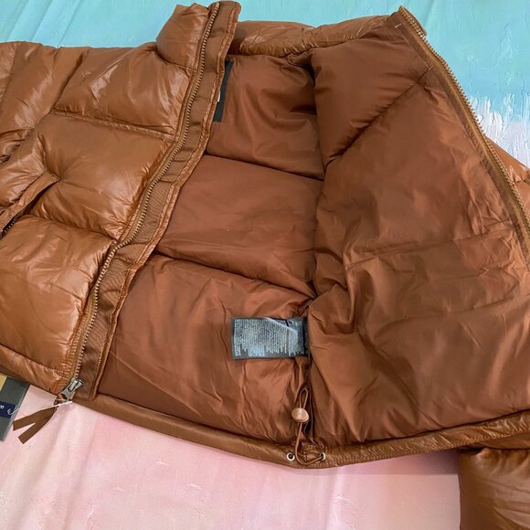Women's The North Face Short Brown Down Jacket - Picture 2 of 11